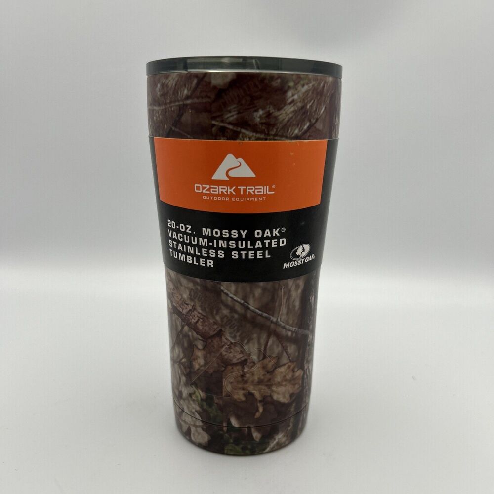 Mossy Oak Camo Ozark Trail 20 oz Stainless Steel Tumbler Vacuum Insulated, New